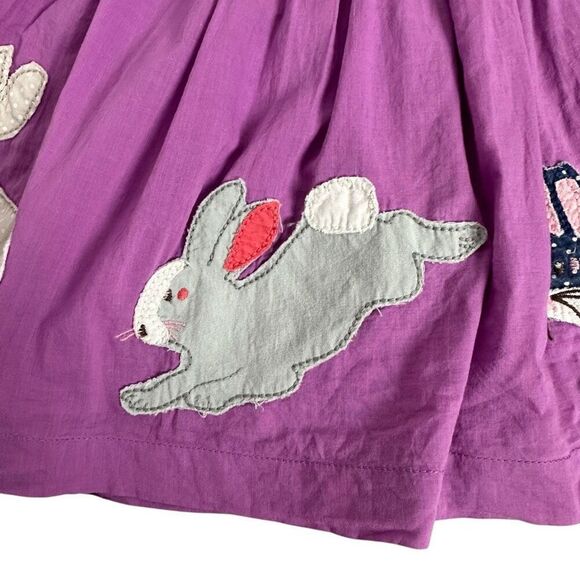 Mini Boden Smocked Bunny Applique Purple Skirt 7-8 Years - Picture 6 of 9